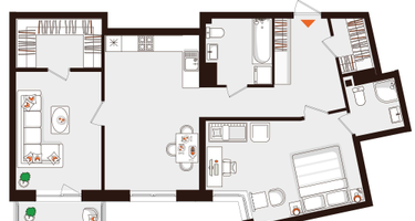 2-к. квартира, 78&nbsp;м²