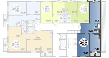 2-к. квартира, 68 м²