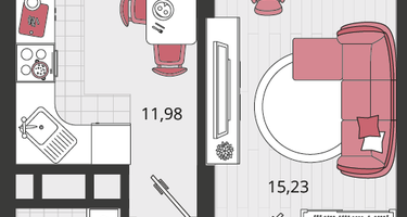 1-к. квартира, 45&nbsp;м²