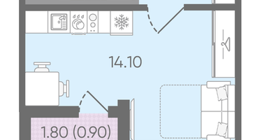 Студия, 21&nbsp;м²