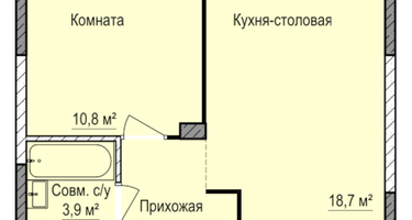1-к. квартира, 39&nbsp;м²
