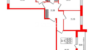 3-к. квартира, 78&nbsp;м²