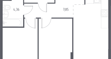 2-к. квартира, 55&nbsp;м²