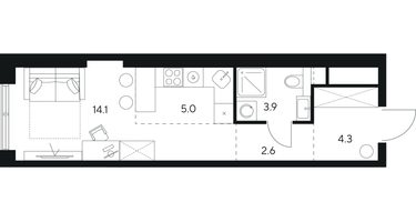 Студия, 29 м²