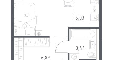 1-к. квартира, 29&nbsp;м²