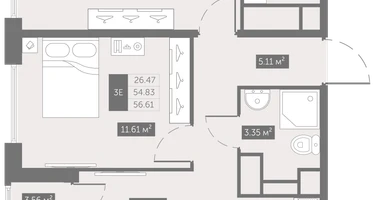 2-к. квартира, 56&nbsp;м²