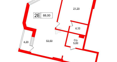 1-к. квартира, 86&nbsp;м²