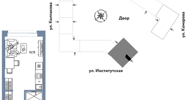 Студия, 20 м²