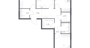 3-к. квартира, 78&nbsp;м²