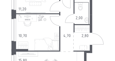 2-к. квартира, 50&nbsp;м²