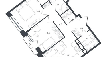 2-к. квартира, 58&nbsp;м²