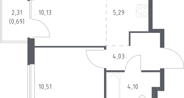 Студия , 34&nbsp;м²