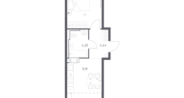 Студия, 43&nbsp;м²