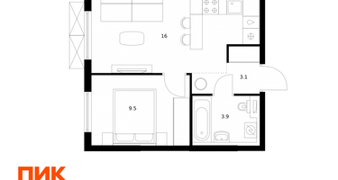 1-к. квартира, 32 м²