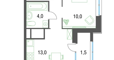 1-к. квартира, 35&nbsp;м²
