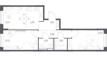 Студия, 59&nbsp;м²