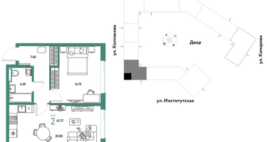 Студия, 47&nbsp;м²
