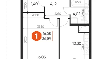 1-к. квартира, 36&nbsp;м²