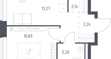 1-к. квартира, 31&nbsp;м²