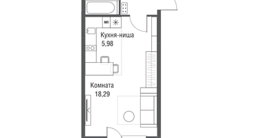 Студия, 36&nbsp;м²
