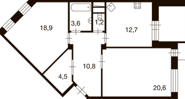 2-к. квартира, 72&nbsp;м²
