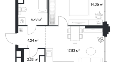 1-к. квартира, 45&nbsp;м²