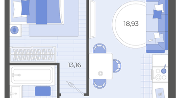 1-к. квартира, 40&nbsp;м²