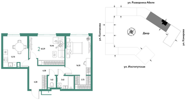 2-к. квартира, 65&nbsp;м²