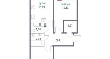 2-к. квартира, 65&nbsp;м²