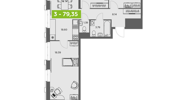 Студия, 79&nbsp;м²