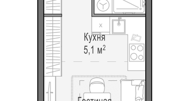 Студия, 21 м²