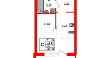 Студия, 25&nbsp;м²