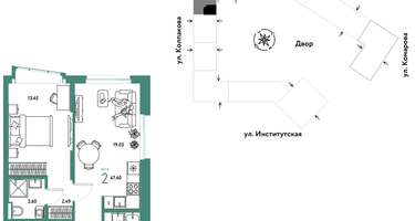 Студия, 47&nbsp;м²