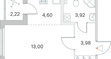 Студия, 26&nbsp;м²