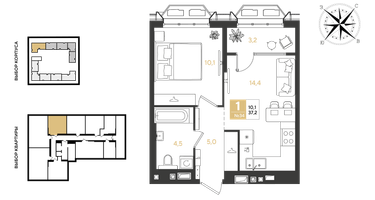 1-к. квартира, 37&nbsp;м²