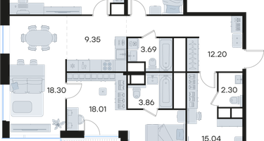 4-к. квартира, 120 м²
