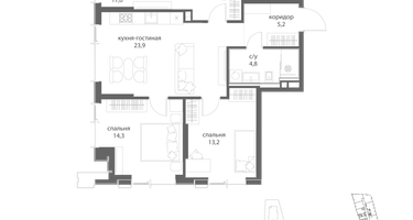 3-к. квартира, 82&nbsp;м²