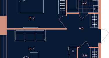 2-к. квартира, 40&nbsp;м²