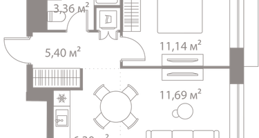 1-к. квартира, 37 м²
