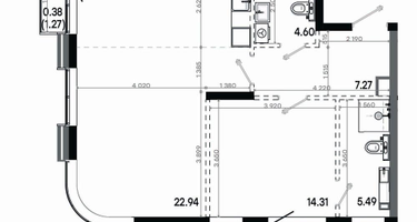 2-к. квартира, 69 м²