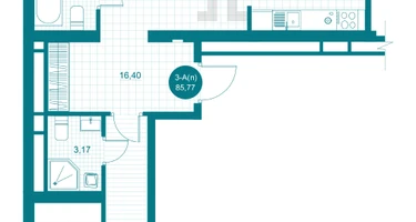 3-к. квартира, 85 м²