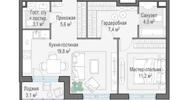 2-к. квартира, 52&nbsp;м²