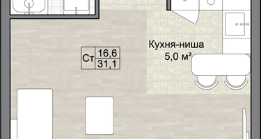 Студия, 31 м²