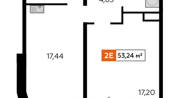 1-к. квартира, 53&nbsp;м²