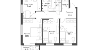 3-к. квартира, 65&nbsp;м²