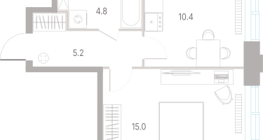 1-к. квартира, 35&nbsp;м²