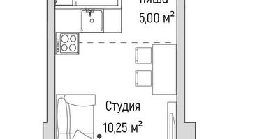 Студия , 24&nbsp;м²