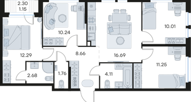 4-к. квартира, 78 м²