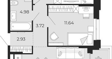 2-к. квартира, 59&nbsp;м²