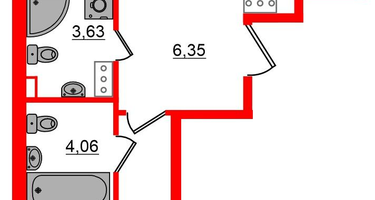 2-к. квартира, 68 м²